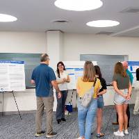 Shot of multiple poster presentations.